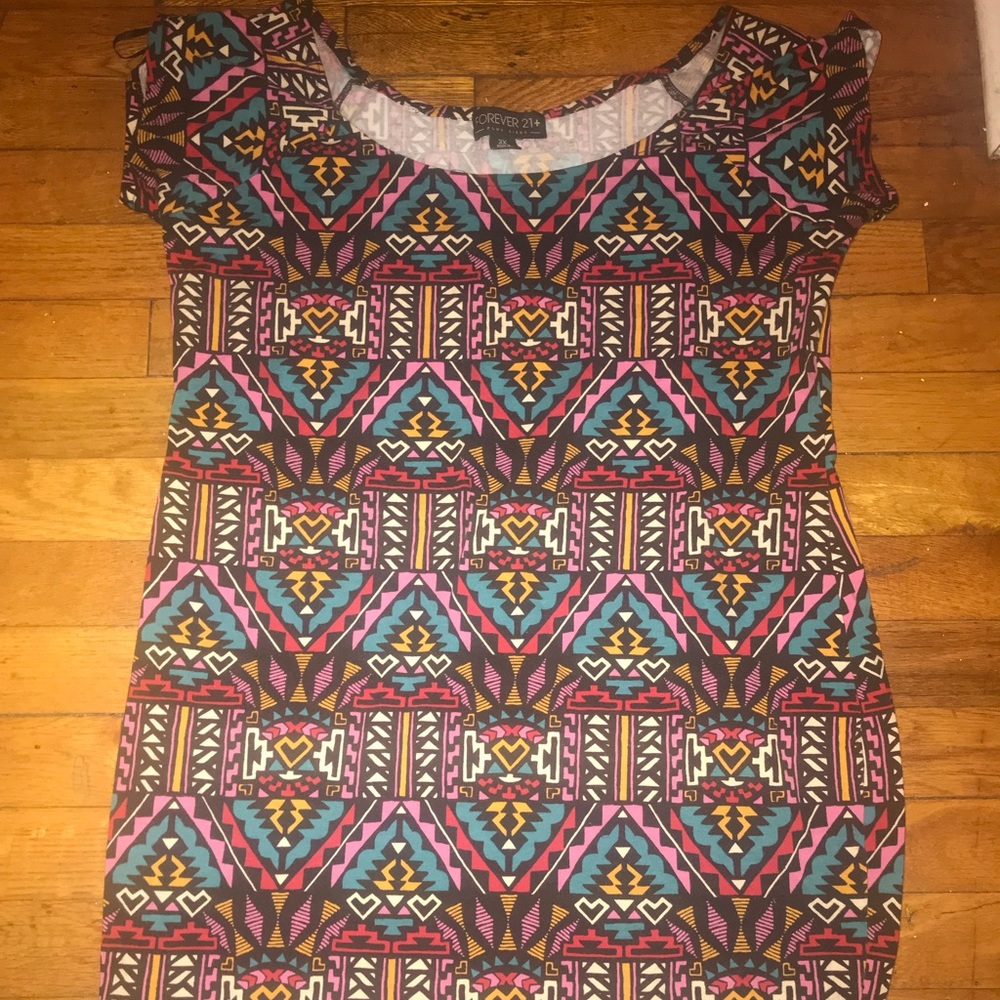Colorful Aztec Print Maxi Dress
